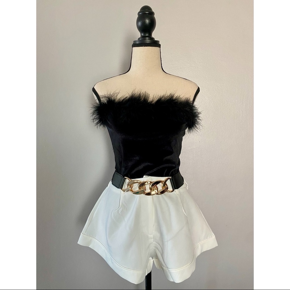 Velvet feather bodysuit